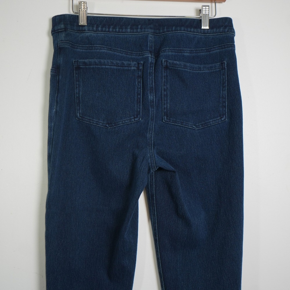 Spanx Jean-ish Leggings Womens Large Petite Dark Blue High Rise Slimming Denim - Picture 6 of 10